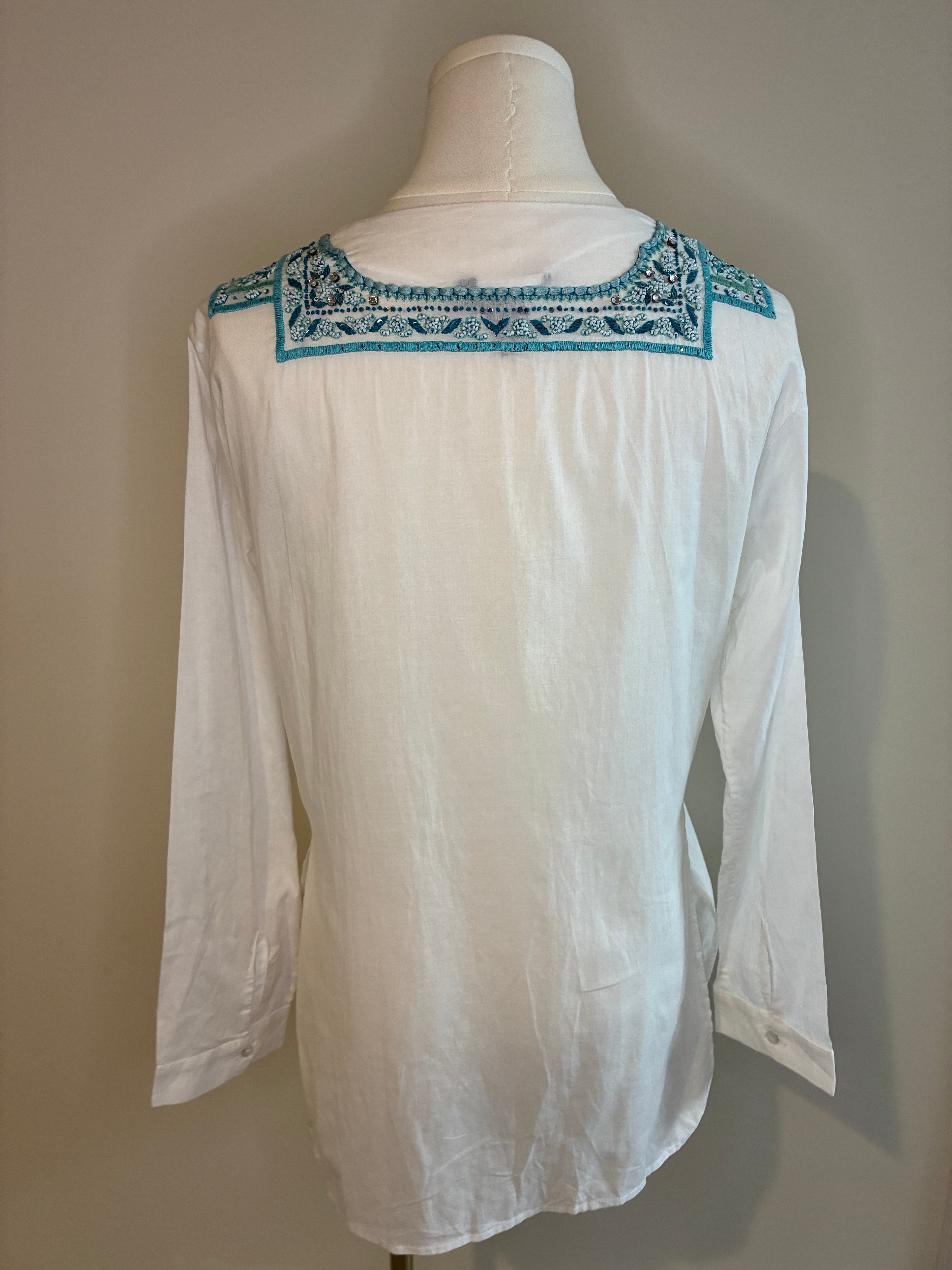 Roberto Cavalli White Embroidered  Top