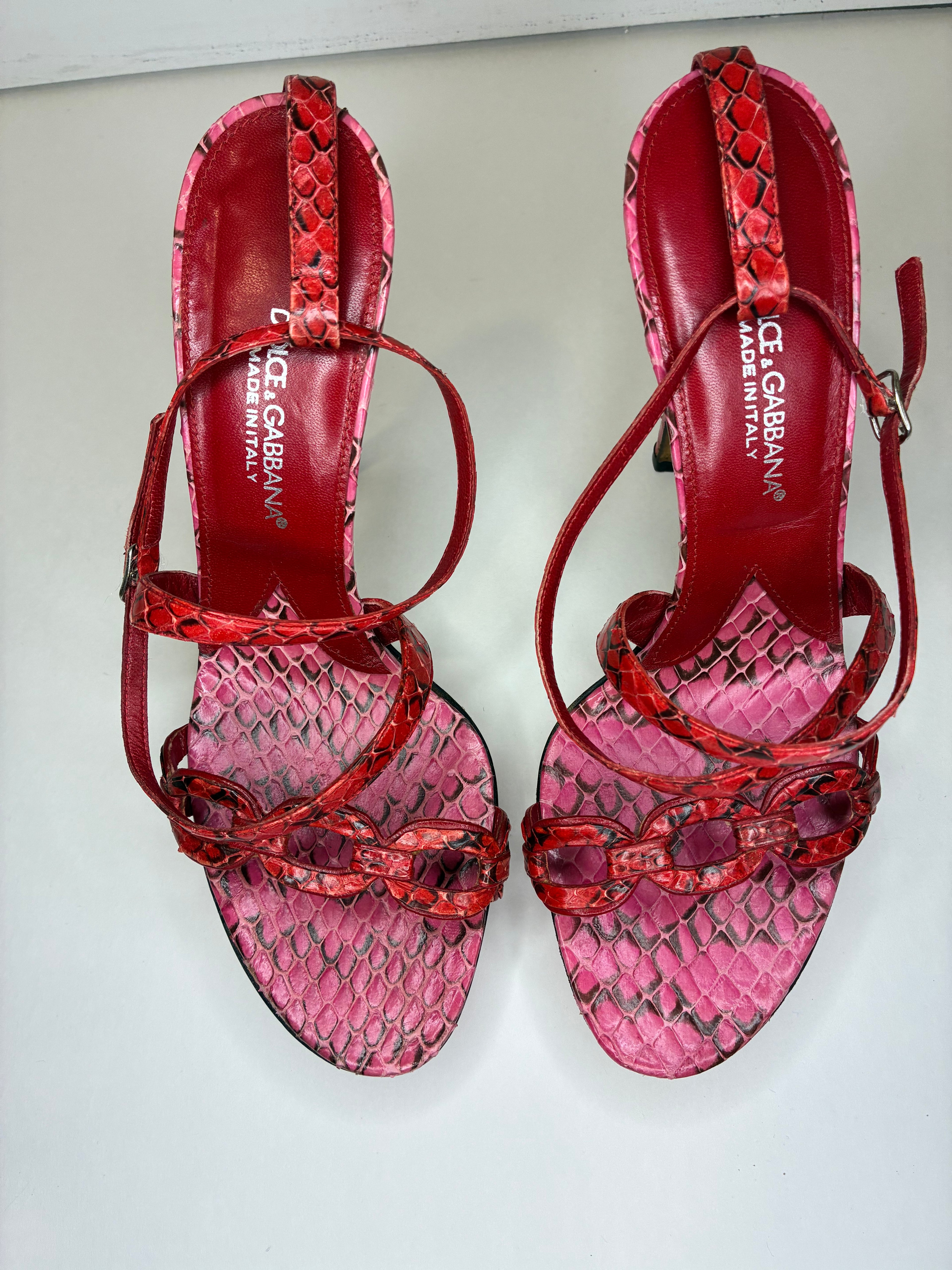 Dolce & Gabbana Pink Python Heels Size 7.5