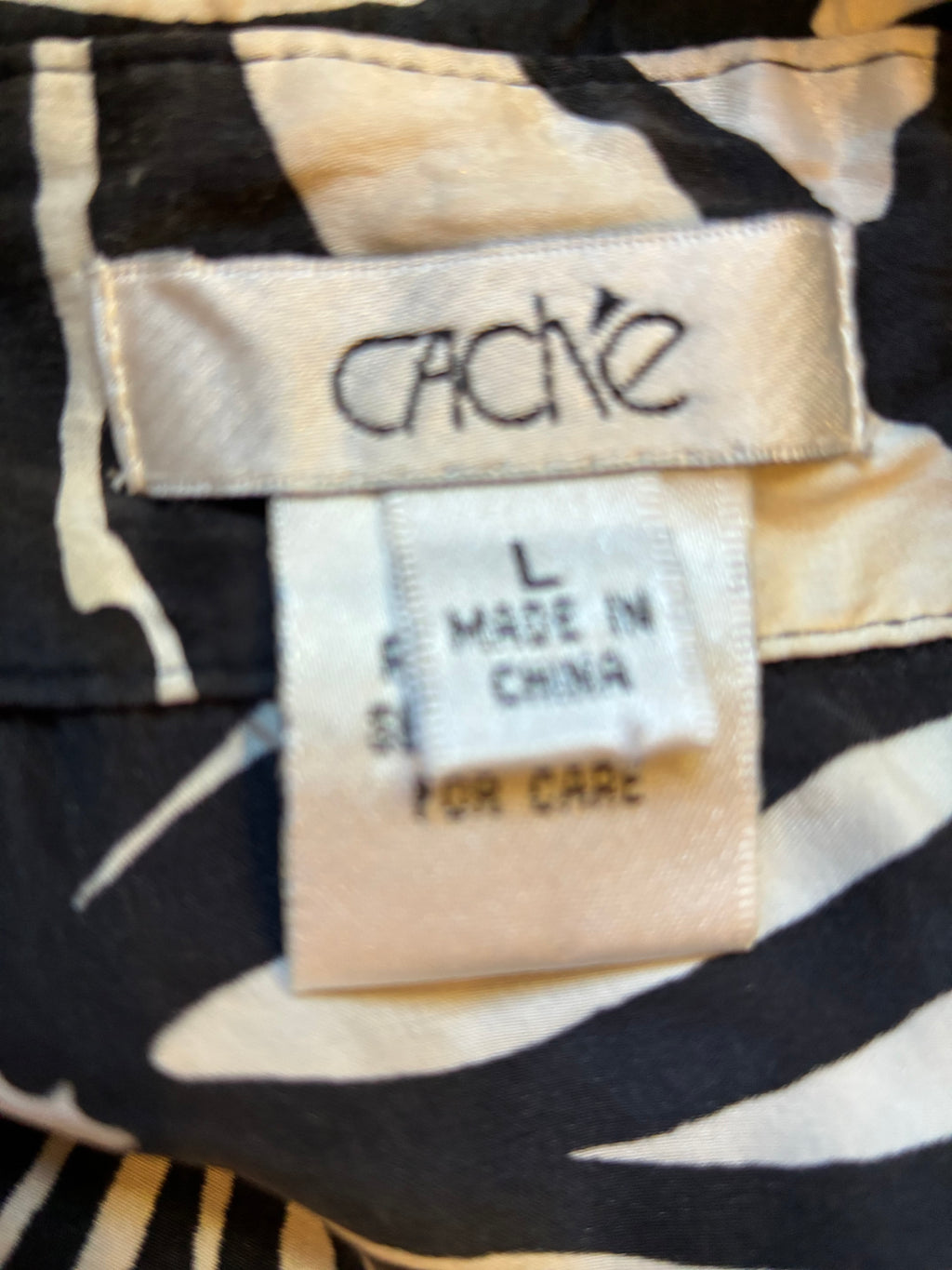 Cache Abstract Silk Blouse