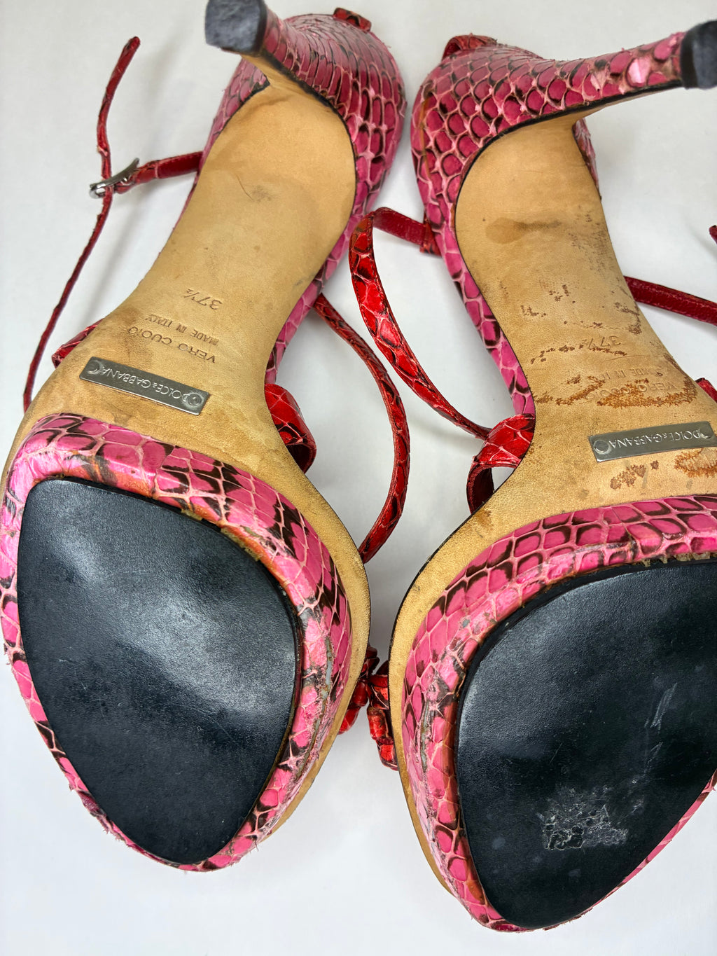 Dolce & Gabbana Pink Python Heels Size 7.5