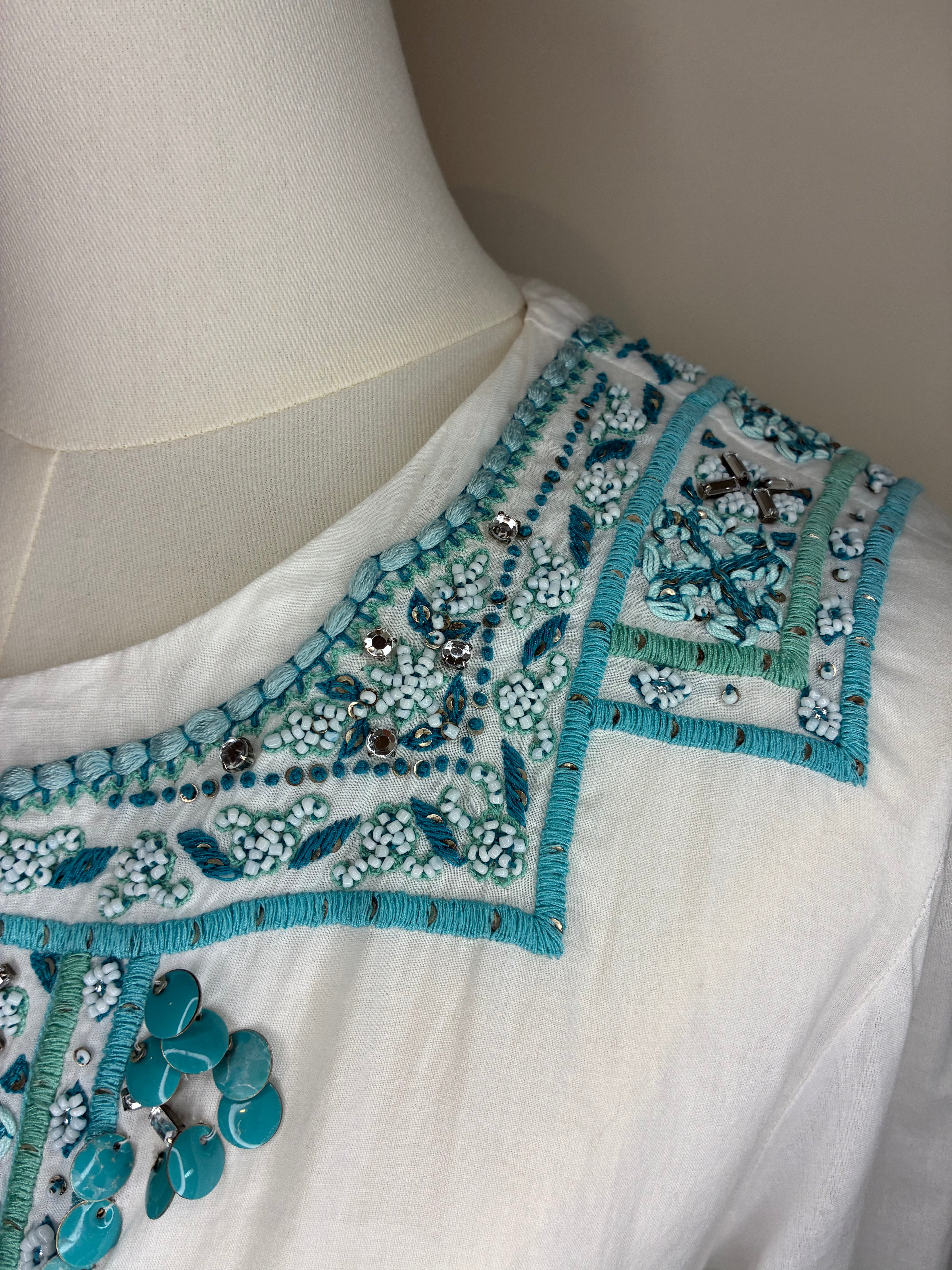 Roberto Cavalli White Embroidered  Top