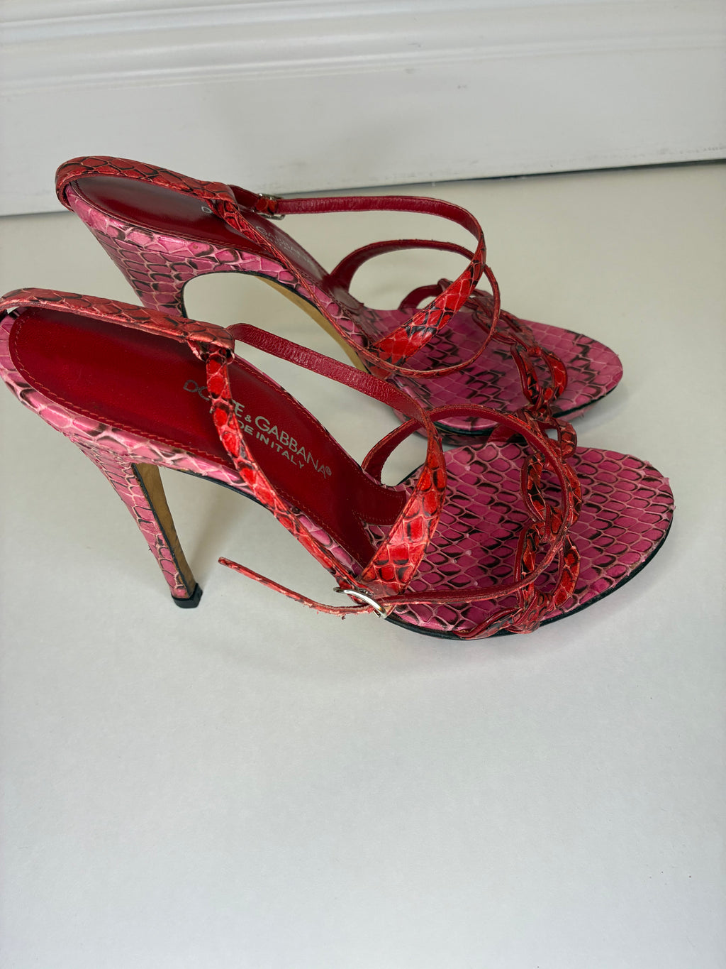 Dolce & Gabbana Pink Python Heels Size 7.5