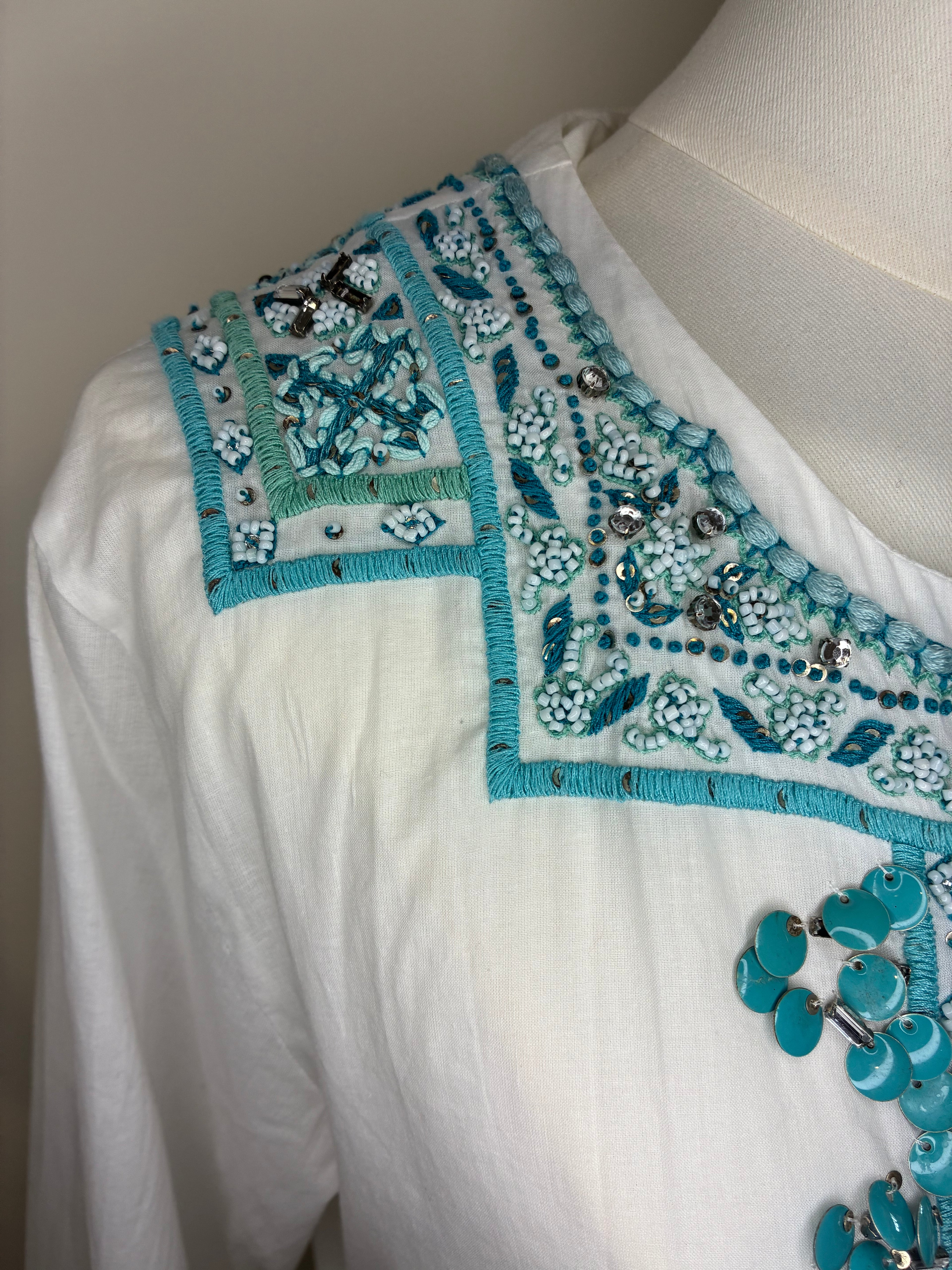 Roberto Cavalli White Embroidered  Top