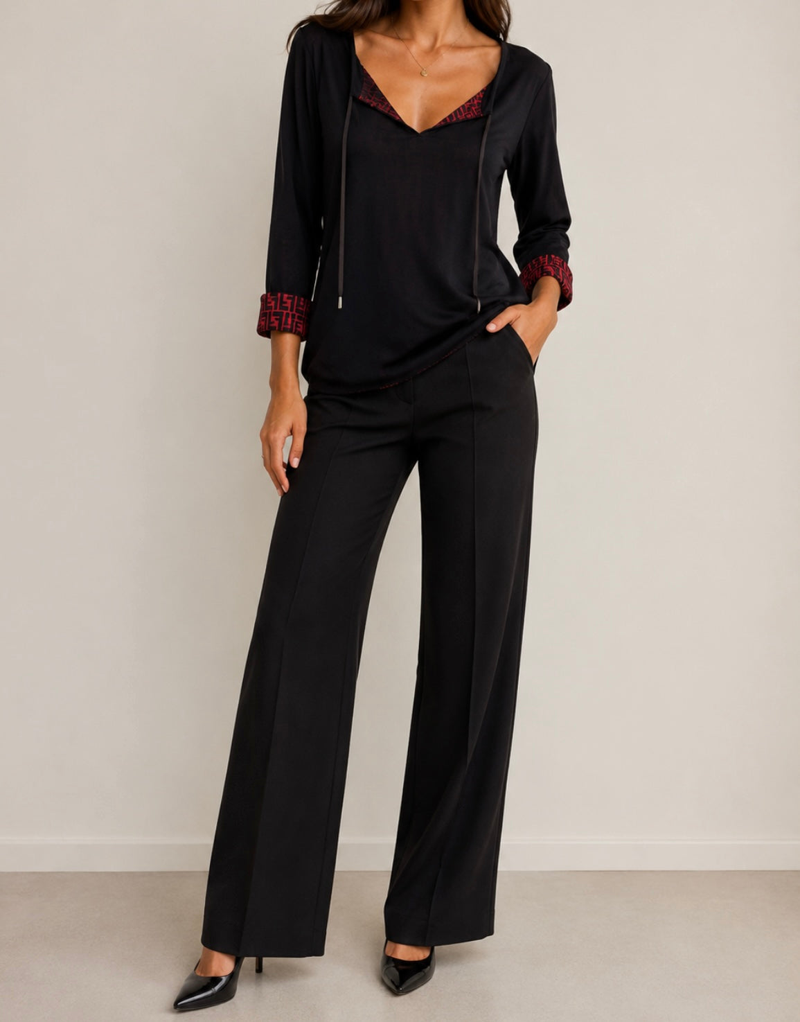 Semi Sheer Fendi Blouse with Fendi Monogram on the inside
