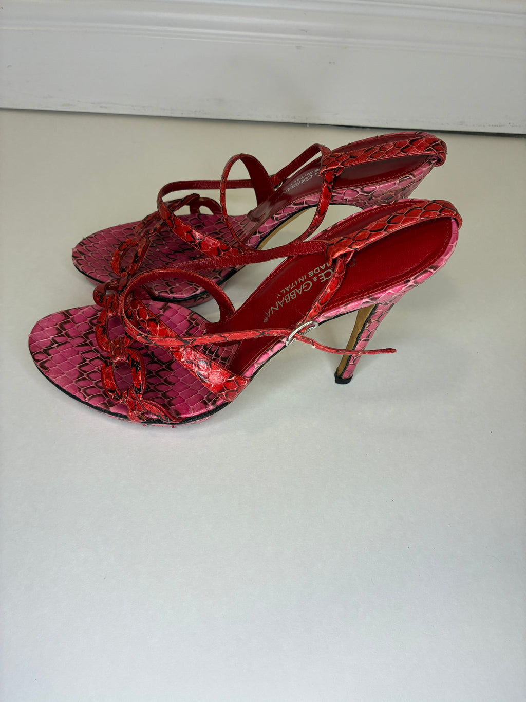 Dolce & Gabbana Pink Python Heels Size 7.5