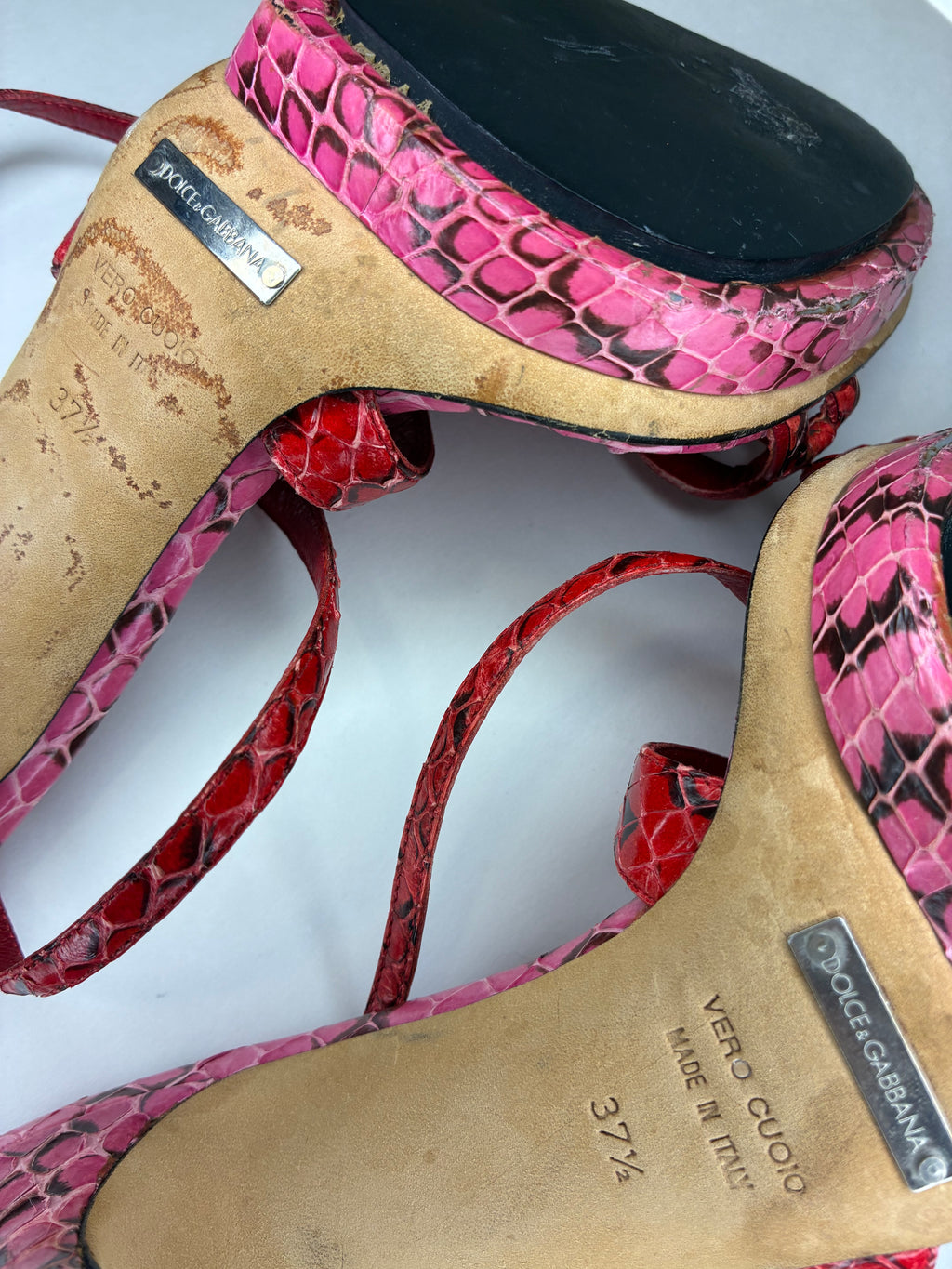 Dolce & Gabbana Pink Python Heels Size 7.5
