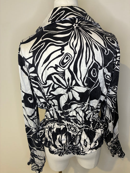 Cache Abstract Silk Blouse