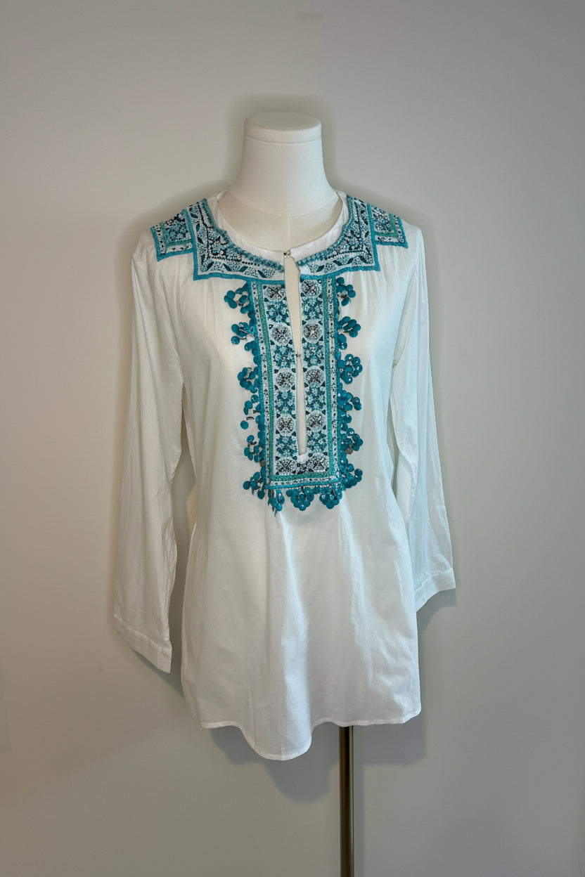 Roberto Cavalli White Embroidered  Top