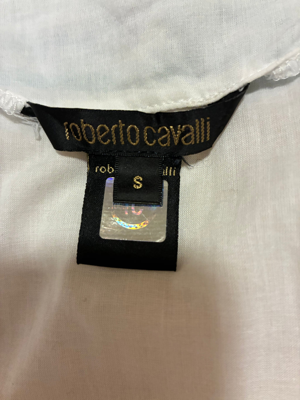 Roberto Cavalli White Embroidered  Top