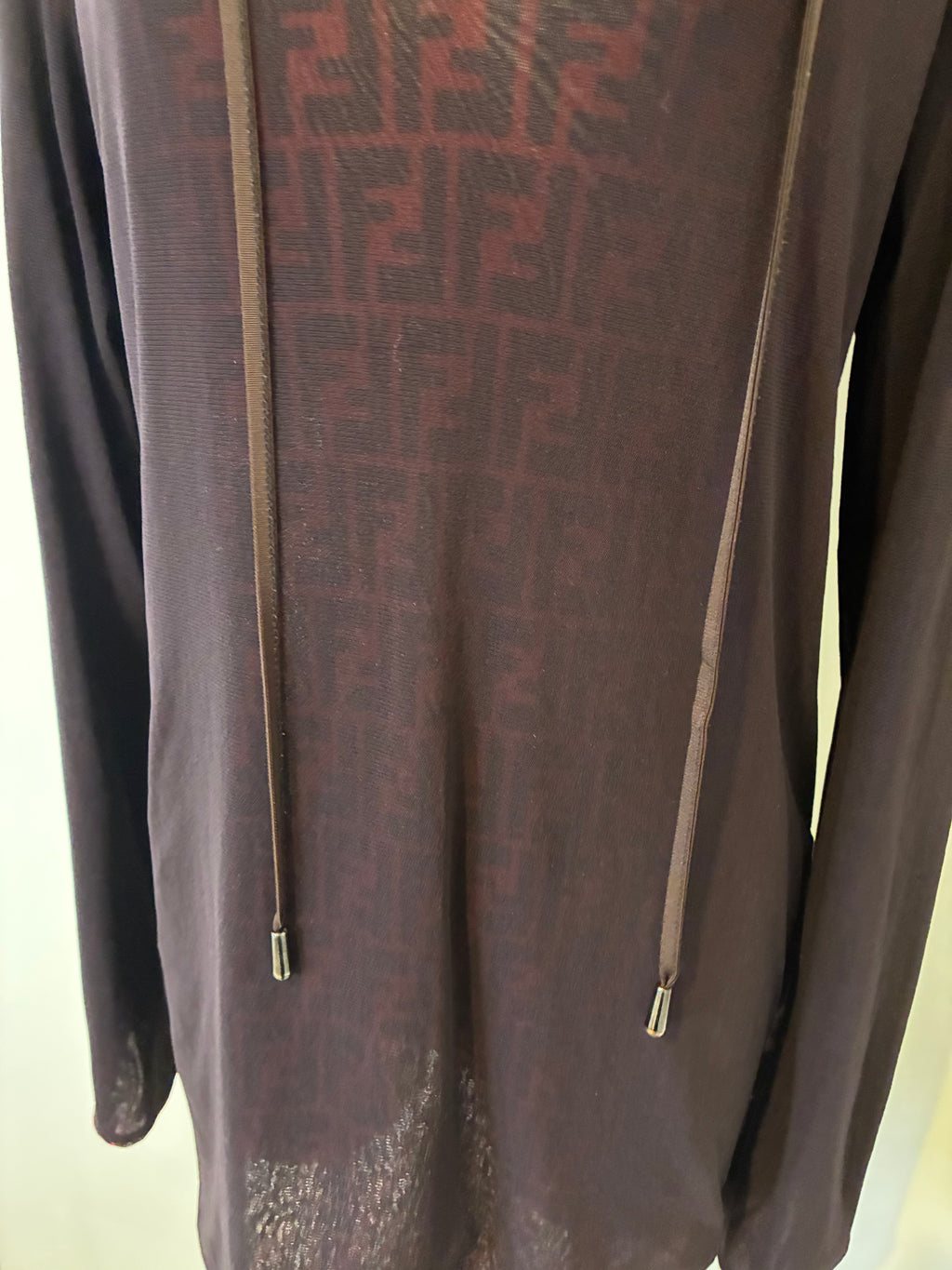 Semi Sheer Fendi Blouse with Fendi Monogram on the inside