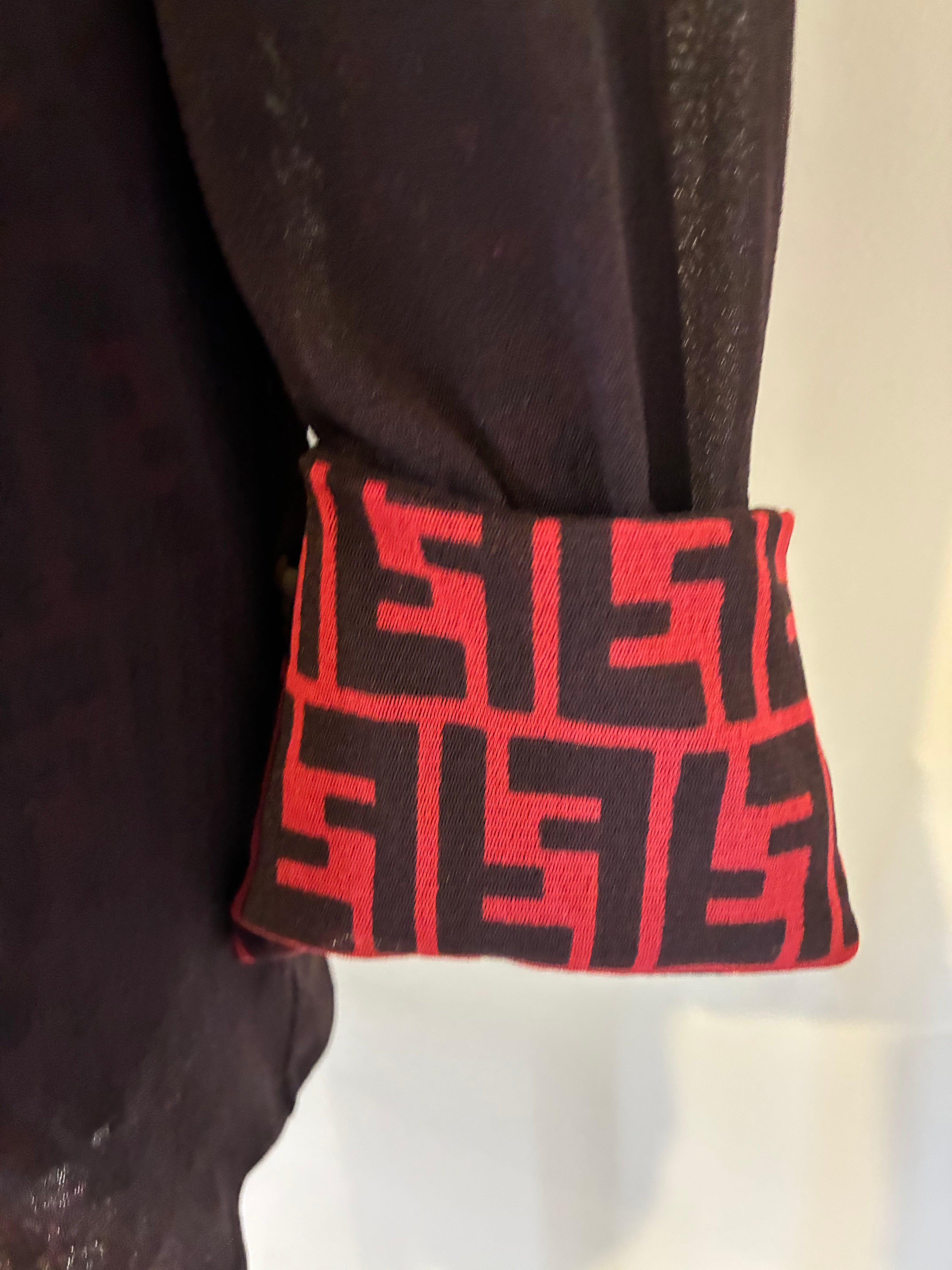Semi Sheer Fendi Blouse with Fendi Monogram on the inside
