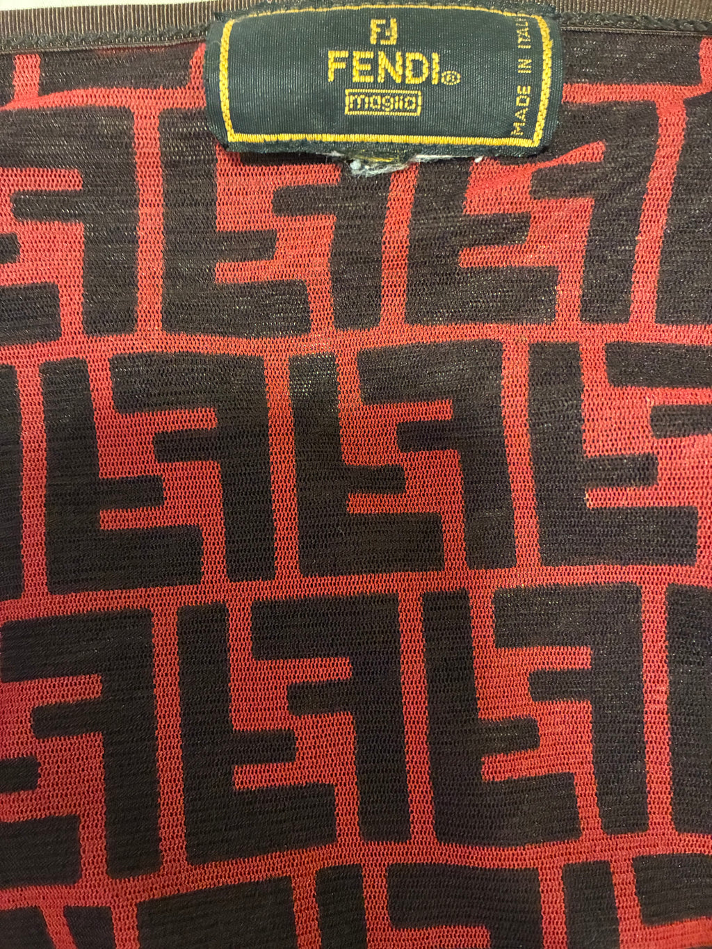 Semi Sheer Fendi Blouse with Fendi Monogram on the inside