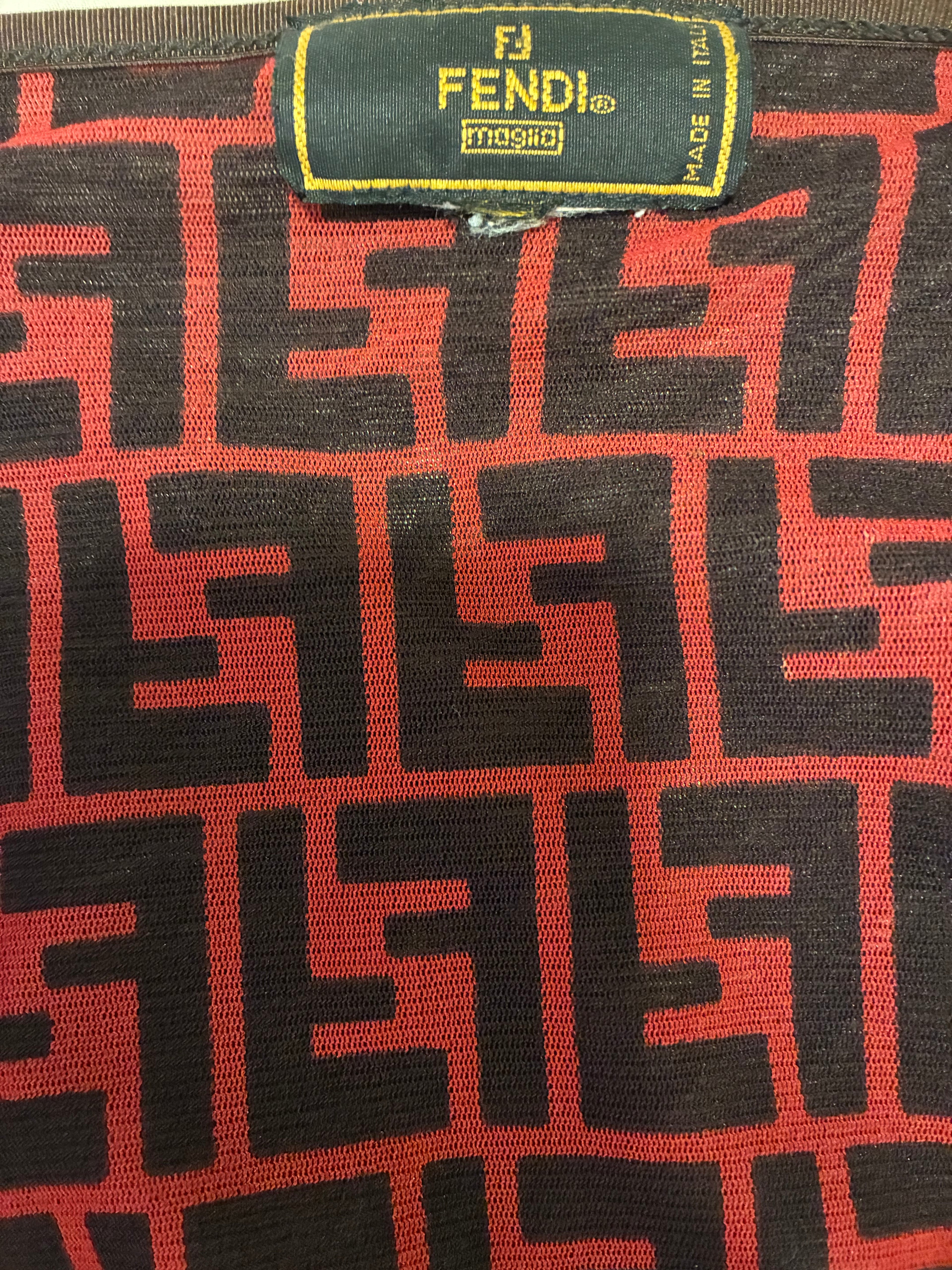 Semi Sheer Fendi Blouse with Fendi Monogram on the inside